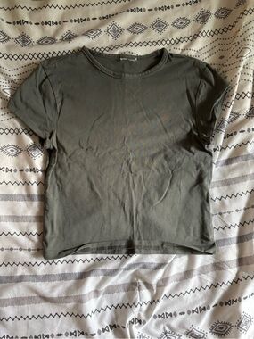 H&M Dark Grey Crewneck Crop Tee